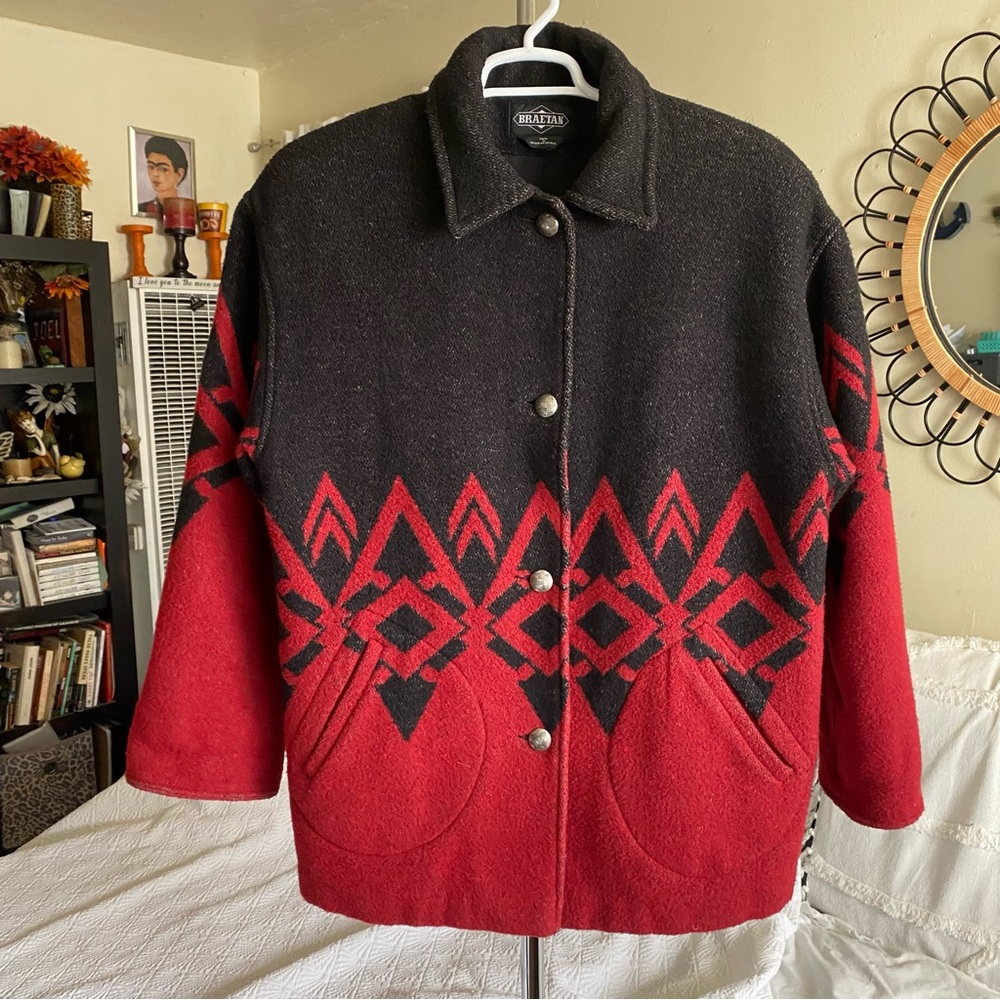 Vintage Braetan Blanket Ranch Coat Wool Blend Southwestern Size Large